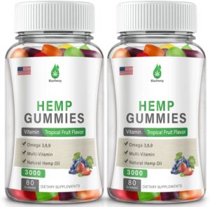 2 Pack Natural and organic Hemp Gummies 3,000 Extra Reinforce High Efficiency with Pure Hemp Oil Extract Vegan Edible Bear Sweet Created in US