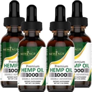 Hemp Oil – 4 Pack – All Natural of Hemp Drops – Grown & Produced in United states – Natural Hemp Drops by NewAge (1000 (Pack of 4))