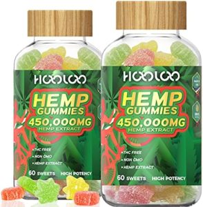HOOLOO Hemp Gummies for Deep and Sound Bedtimes, Substantial Efficiency Hemp Oil Infused 450,000mg Gummy Nutritional vitamins, 120ct Fruity Flavors, Made in Usa