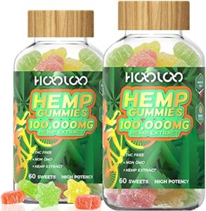 Hemp Gummies 100,000mg for Deep Audio Bedtime Assist and Discomfort Reduction, Fruity Hemp Gummy Infused Hemp Oil, Omega 3, Vitamins, Manufactured in United states