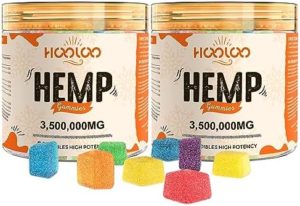 Hemp Gummies Massive Cubes Excess Toughness for Bedtime Aid, Unwind, 6 Fruity Flavors Chewable Hemp Gummy Natural vitamins for Older people, Pack of 2, Designed in Usa